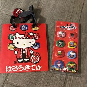 Hello Kitty Gift Bag and Magnet Set